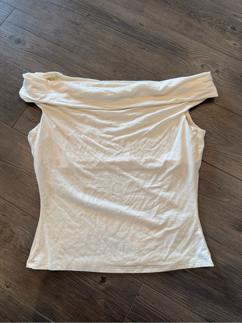 Reformation Crème Off The Shoulder Draped Top Size Medium